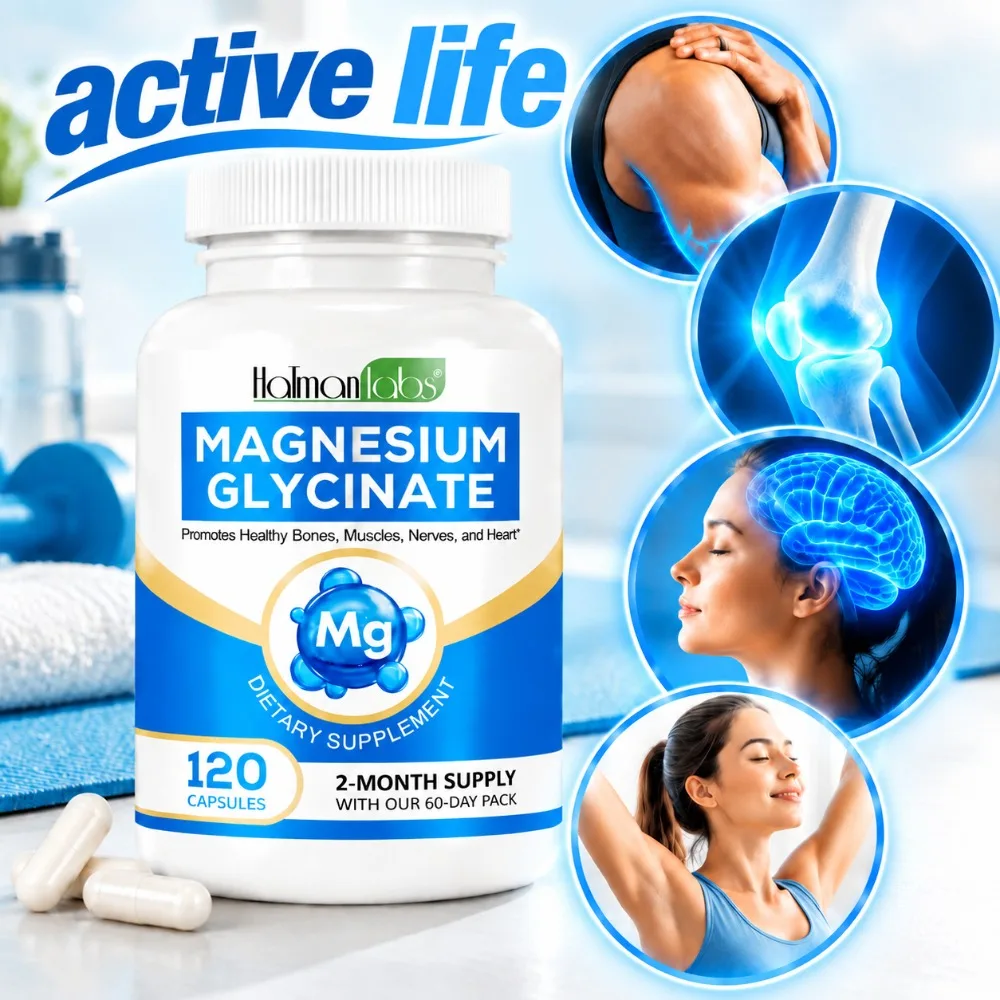 Magnesium Glycinate 1040mg Capsules Relax Muscle Enhance Bone Maintain Nervous System Function Reduce Fatigue High Absorpt 120Ct
