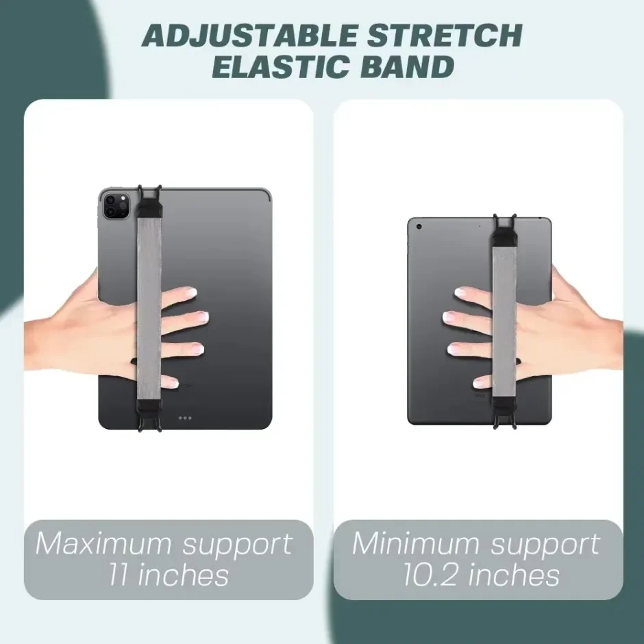 10.5 inch Generic Hand Strap Leather Handle Grip Security Hand-Strap for iPad/Xiaomi/Samsung Tablet Stand Holder for iPad 9.7