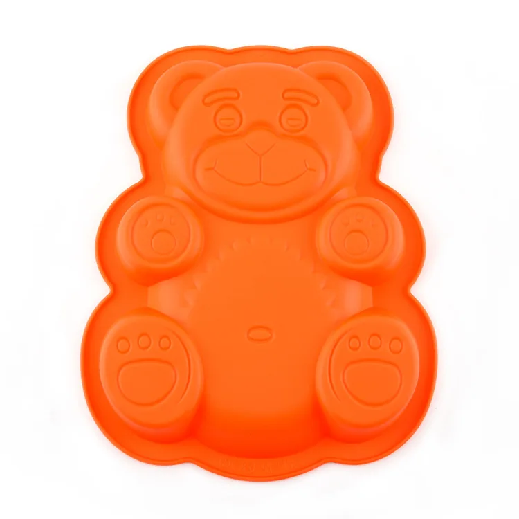 1pc Non-Stick Silicone Baking Mold - Big Bear Shape Cake Mold for Christmas with Cute Teddy Bear Detail