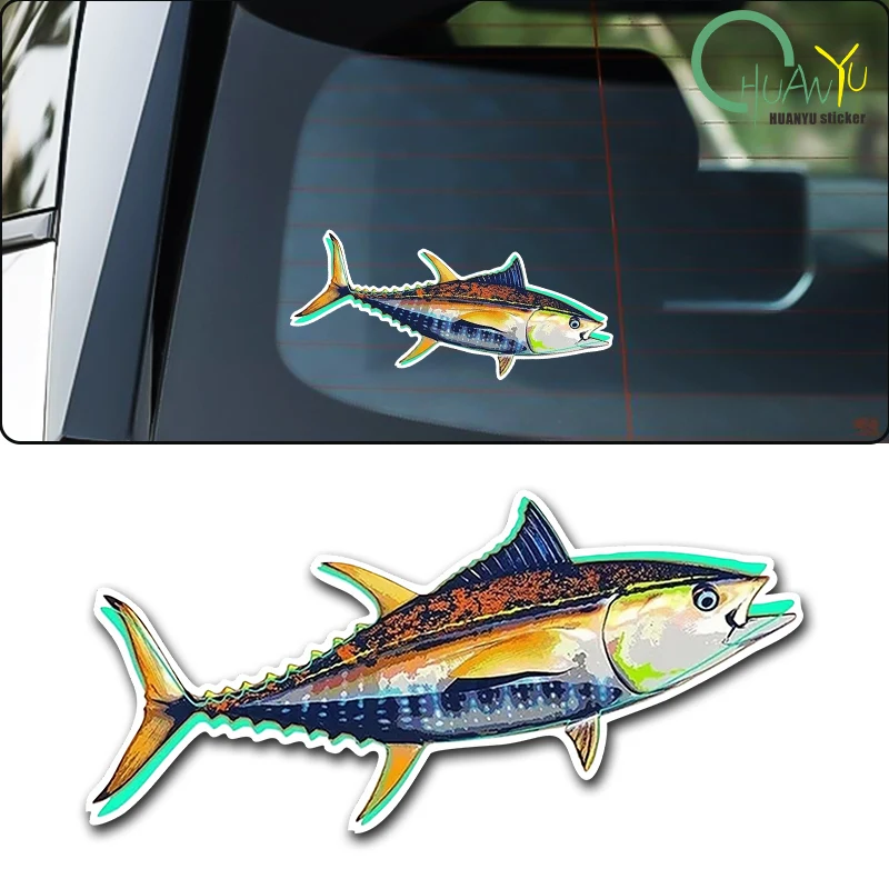 Funky Tuna Fish Car Sticker Outdoor Fishing Boat Kayak Toolbox Decal Sea Animal Fish Waterproof Stickers