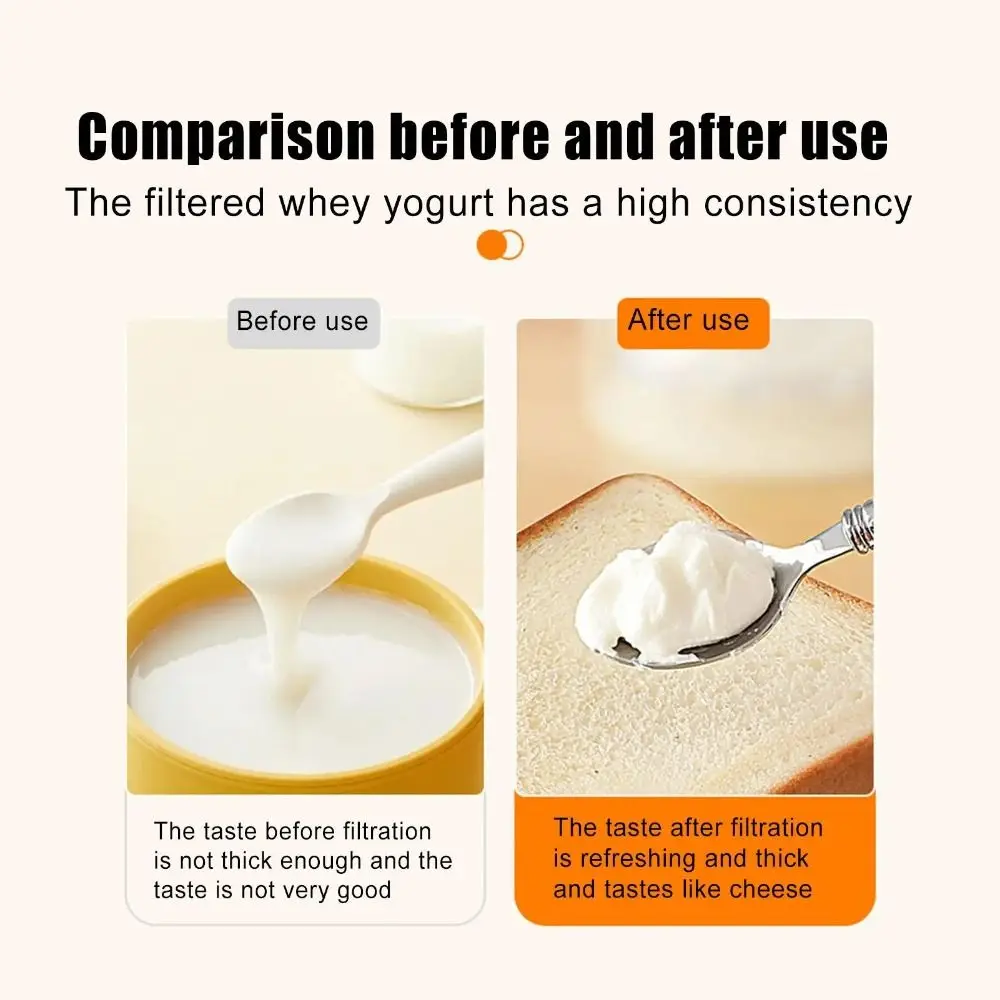 

Fine Mesh Greek Yogurt Filter Detachable Pressure Spring Homemade Yogurt Strainer with Handle Quick Cleanup