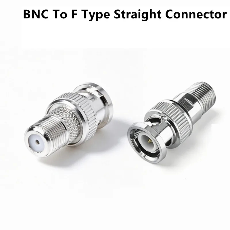 BNC To F Type Straight Connector F To BNC Quick Plug Adapter Coaxial Connector For CCTV Cameras