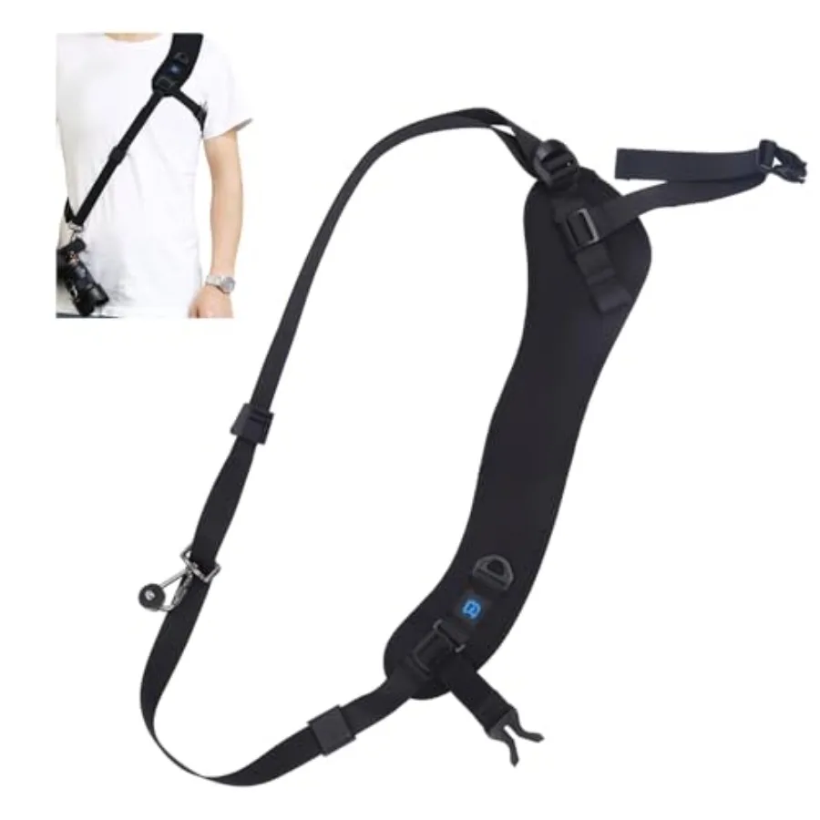 

PULUZ Camera StrapQuick Release AntiSlip Soft Pad Camera Sling with Metal Hook and Underarm Strap Nylon Breathable Curved Camer