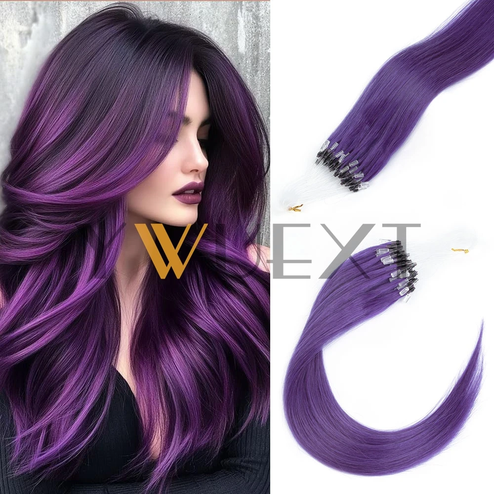 

YWUEXT настоящие натуральные человеческие волосы с микропетлями для наращивания волос пепельно-серого цвета, 12-20 дюймов, прямые волосы с легкой петлей, 50 шт.