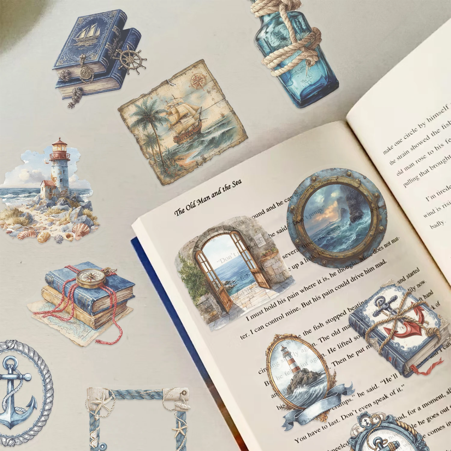 50 stuks nautische stickers, prachtige en graffitistickers, cartoonstickers voor notebookcomputer, leuke en klassieke cadeaudecoraties