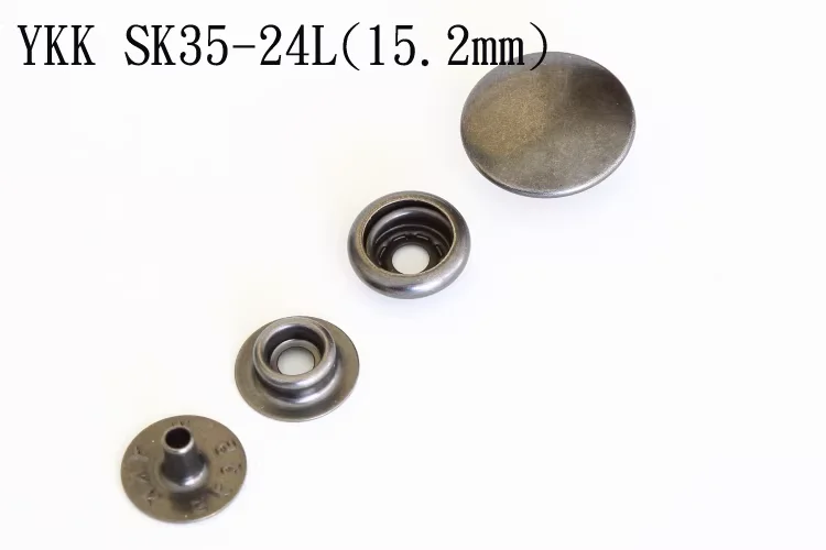 

Genuine Japanese YKK Pure Copper Buckle Big White Buckle SK35+20L Gun Black 10 Sets