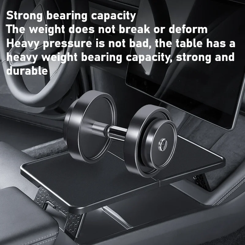 Picture 5: Center Control Tray Table For Tesla Model Y/3/3+ Model Y Juniper Office Folding Tray Small Dining Desk Portable Car Accessories