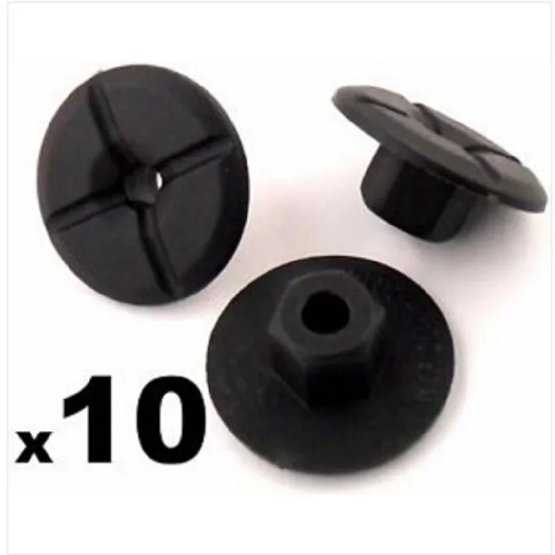 

10x Plastic Unthreaded Nylon Nuts- 4mm hole & large 24mm collar, For Mercedes & BMW