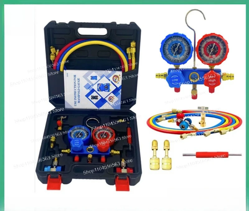 R134a Refrigerant Gauge Set, Multi-Gas Manifold for R410a R22 R404a AC Pressure Testing