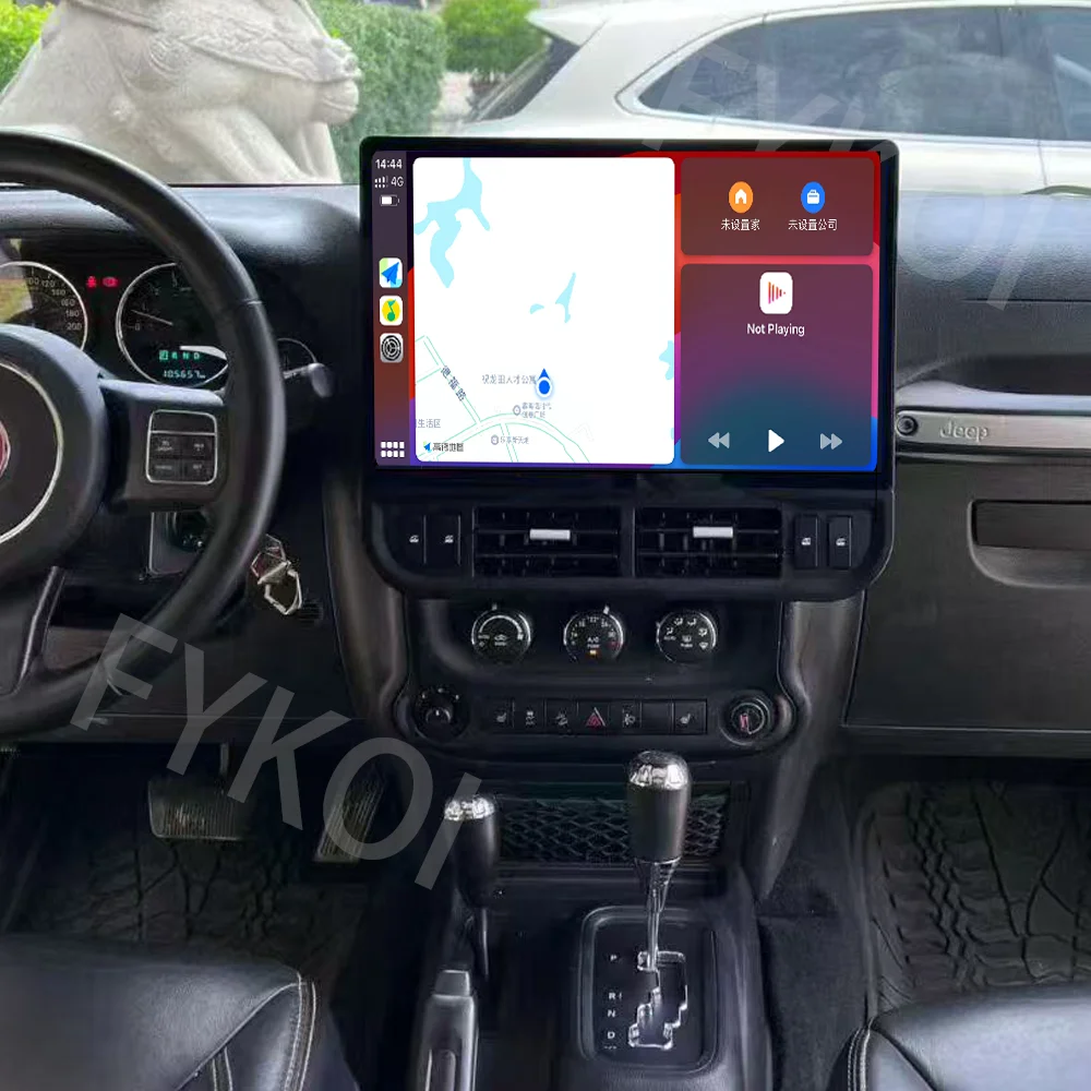 شاشة عملاقة 2K مقاس 16.8 بوصة، نظام Carplay لاسلكي، أندرويد 13، لسيارة جيب رانجلر 3 JK 2011-2017، مشغل وسائط متعددة، نظام ملاحة GPS، بلوتوث 4G، راديو FM DSP