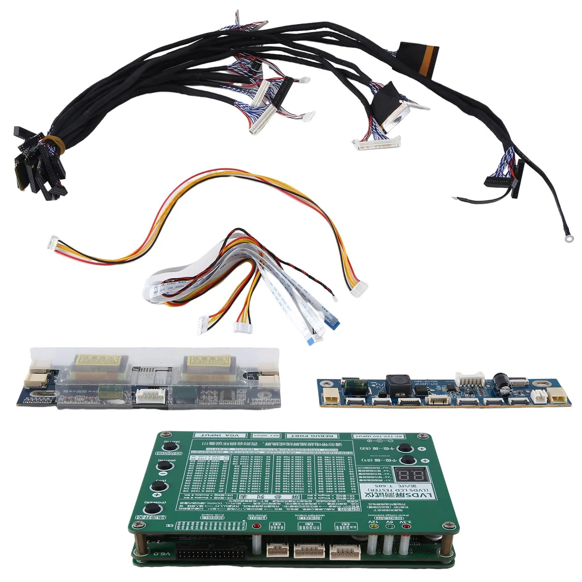 KIT de herramientas de prueba LED LCD para ordenador portátil, probador de Panel para reparación de pantalla de Monitor, Cable LVDS de 14 piezas