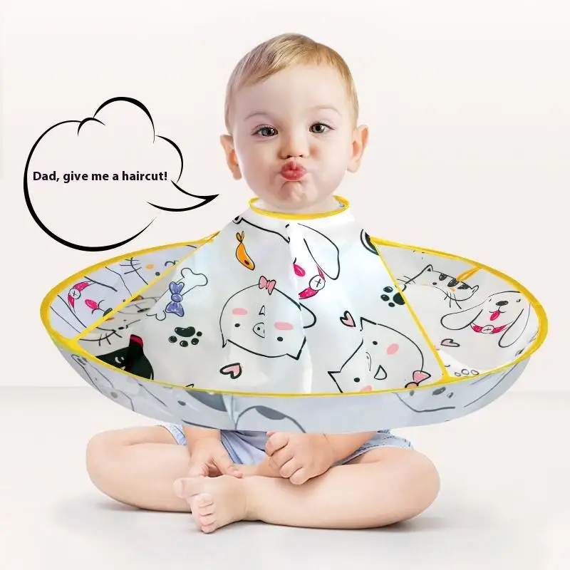 

Цельная детская красочная накидка для стрижки волос, парикмахерский плащ, ткань-зонтик, складной детский парикмахерский фартук