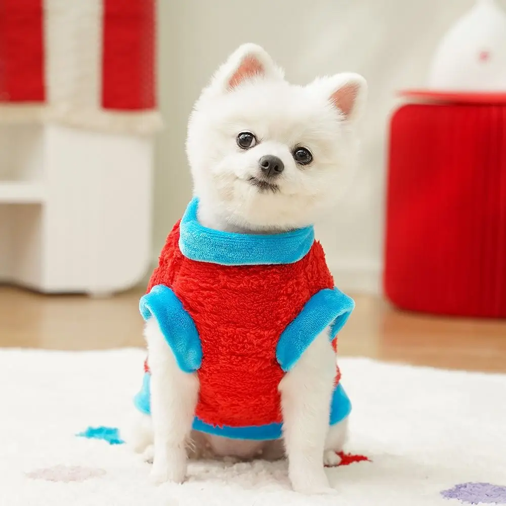 Dogs Costume Sleeveless Winter Dog Coat Pullable Soft Dog Sweater Vest Chinese Style Polyester Warm Pet Shirts New Year