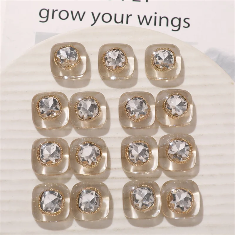 نمط الصيف 40 قطعة/الوحدة 20 مللي متر الهندسة شكل مربع الراتنج كابوشون الخرز لتقوم بها بنفسك مجوهرات الملابس الشعر التبعي