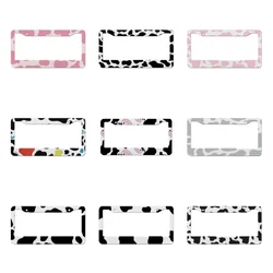 Cow striped black and white series aluminum alloy American car license plate cover car decoration can be customized