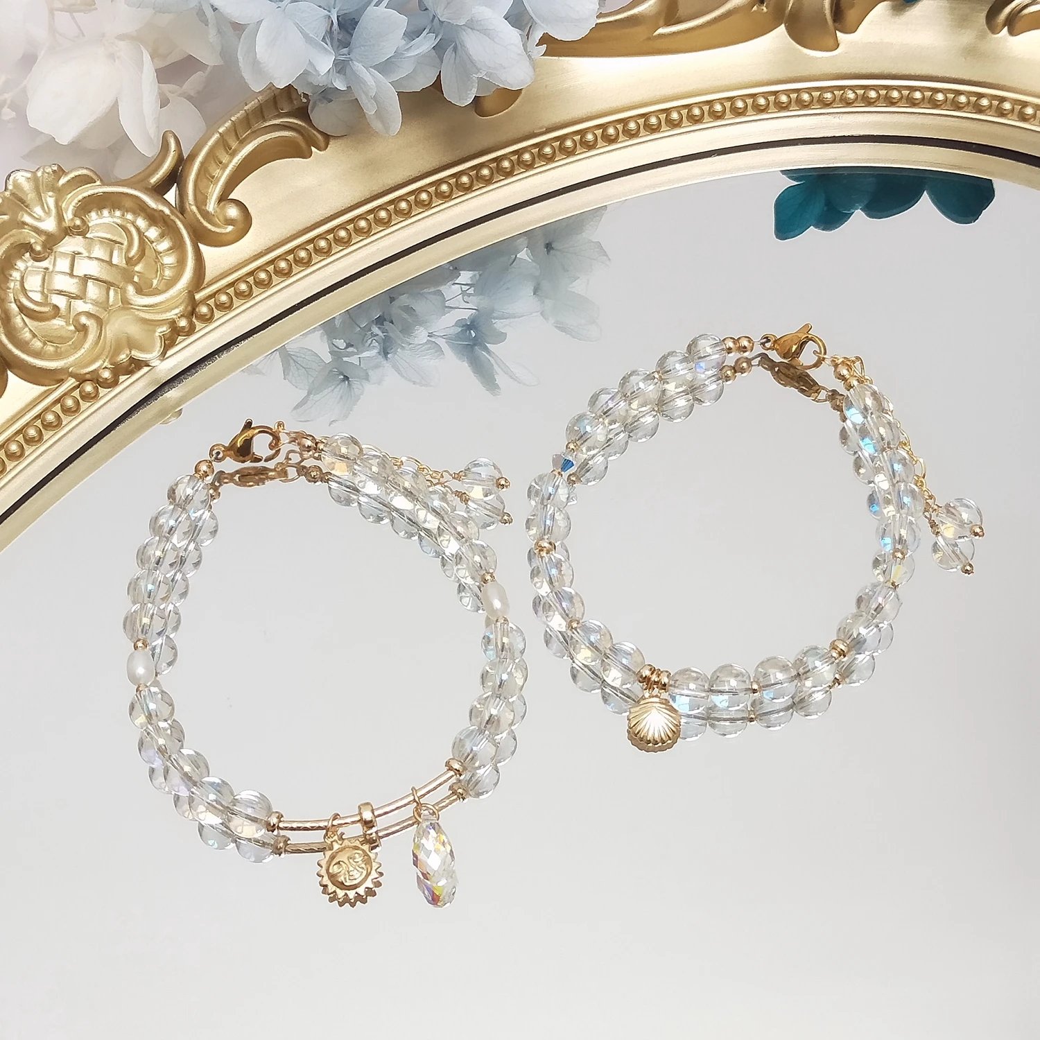 Lii Ji Aurora Beads 14K Gold Filled Charms Bracelet Handmade Bohe Fashion Jewelry For Female