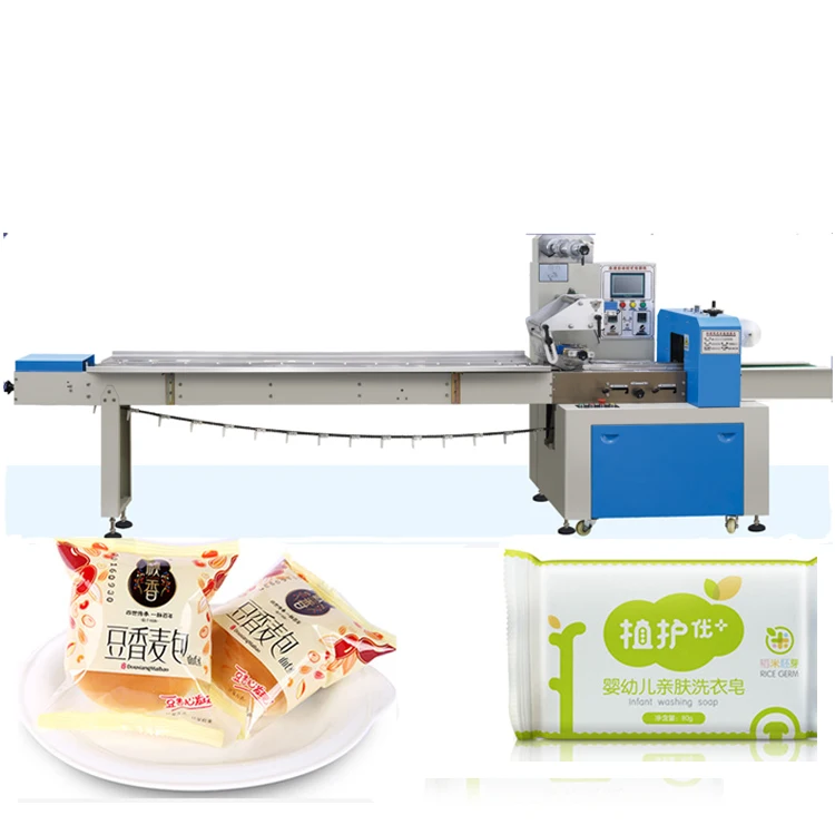 High Speed Automatic Horizontal Wrapping Flowing Pack Soft and Hard Candy Biscuit Cookie Pillow Packaging Wrapping Machine OME