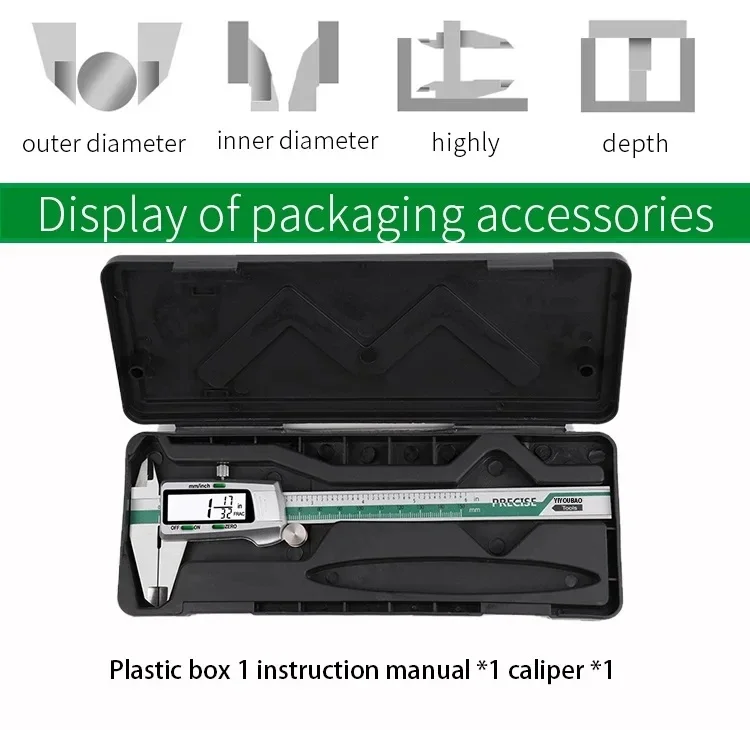 ET50 150mm Digital Caliper Stainless Steel Fraction/MM/Inch 0.01mm High Precision LCD Vernier Caliper Digital Thickness Gauge