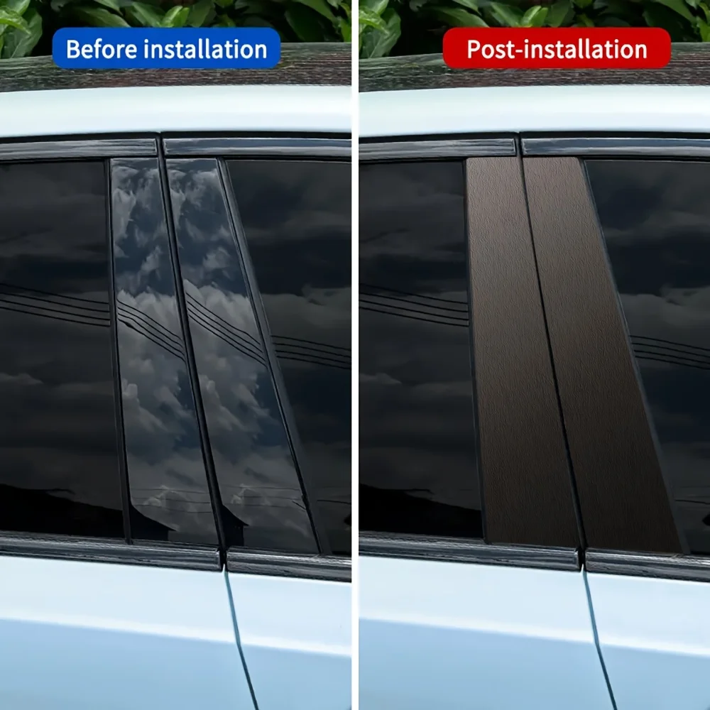 

2Pcs Set Gray Gradual Change Pattern Car B-pillar Sticker Is Easy To Stick and Waterproof and Scratch-proof Disposable Car Parts