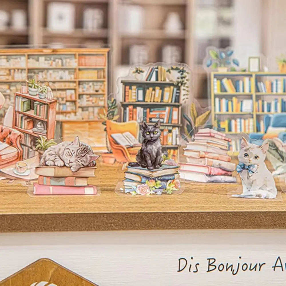 

90 шт., наклейки для журналов в стиле ретро, серия «Кот в книжной магазине», дневник, альбом, планировщик, сделай сам, декоративные наклейки для домашних животных, скрапбукинга