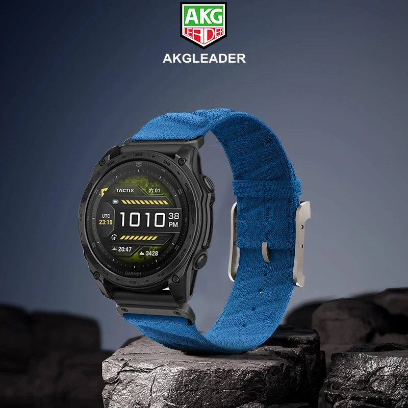 AKGLEADER 26mm 22mm Woven Nylon Quick Fit Band for Garmin Fenix E 8 47mm 51mm 7 7X 6 6X 5 5X Plus/Enduro 3/Epix Pro Gen 2 Strap