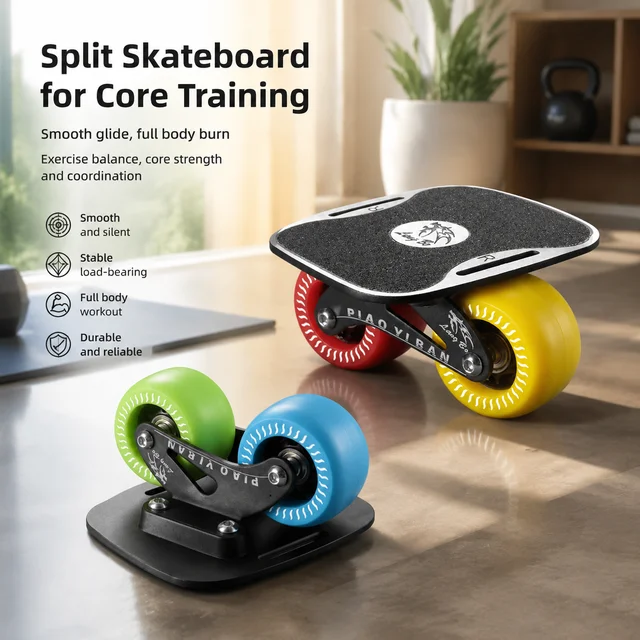 FreeSkates Portable Roller Road Drift Skates Plate, with Aluminum Alloy Deck Non-Slip, Board Split Skateboard with PU Wheels Hig 2