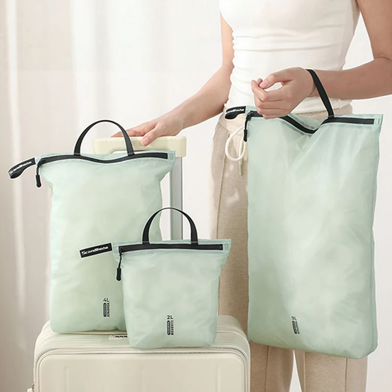 Waterproof Travel Storage Organizer Bag With Portable Handle Multi Capacity 2L 4L 9L Clothes Shoes Cosmetic Sorting Zipper Pouch