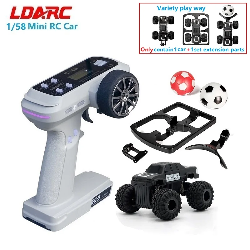 

LDARC M58 RTR COMBO 1/58 RWD mini hobby RC Car Monster Ready to run remote control Vehicle desktop football toy for Kids adults