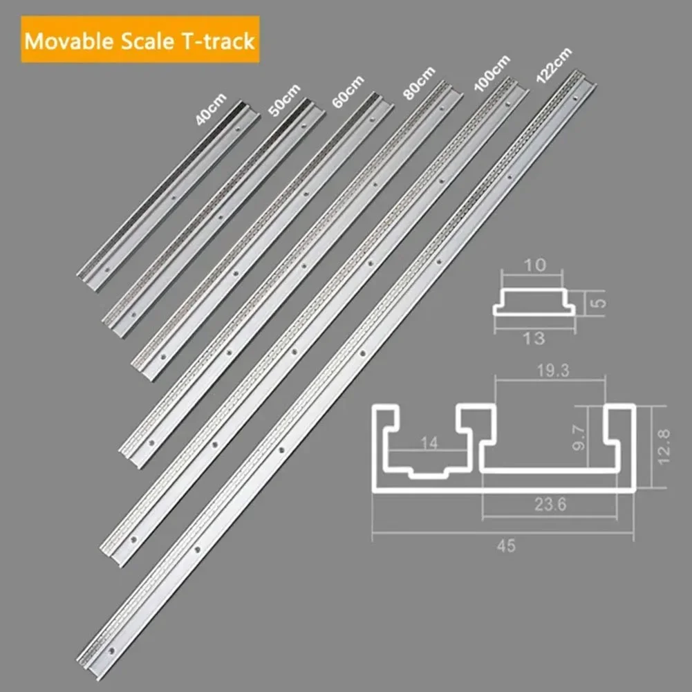 Pista de inglete con ranura en T de 45 tipos, 40cm/50cm/60cm, 45x12,5mm, accesorios de aleación de aluminio, piezas de bricolaje para sierras de cinta, nuevo