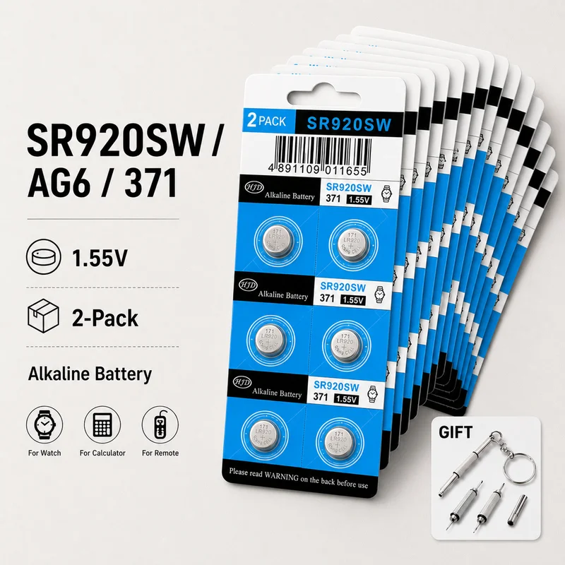 Button Cell Battery AG6 371 SR920SW 1.55V 2-200PCS Replacement Coin Cells for Watch Toy Remote Calculator