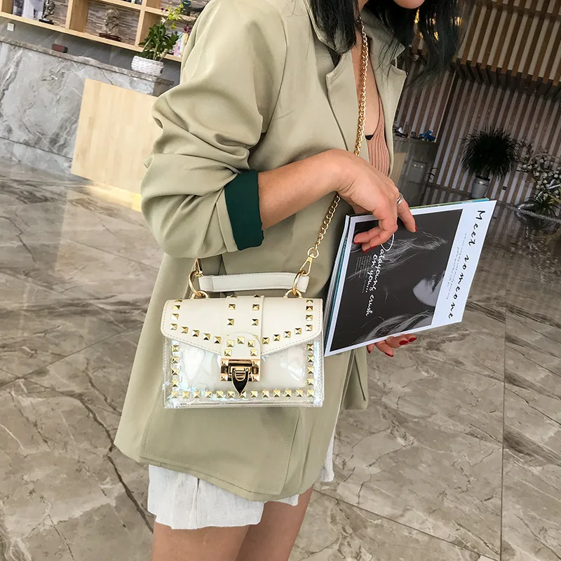 Vintage Chains Women\'s Crossbody Handbags White Small Square Bag Luxury Designer Sling Bag Candy Color Ita Summer Mini Purse New