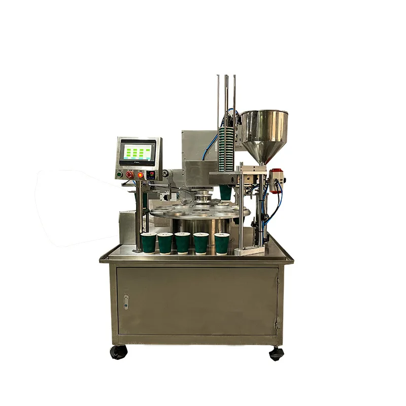 Автоматическая машина для наполнения и запечатывания стаканчиков для жидкого йогурта, меда и воды с крышкой из алюминиевой фольги Cnd