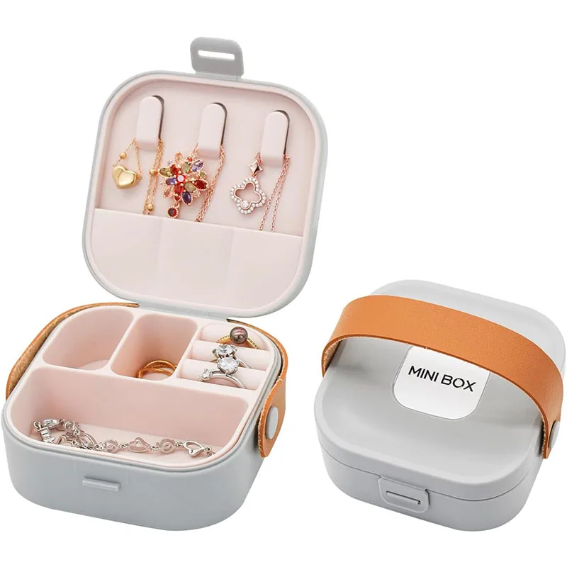 Mini Schmuck Reise Fall Tragbare Reisen Schmuck Lagerung Organizer Box Frauen Ringe Ohrringe Halskette Organizer Boxen JT