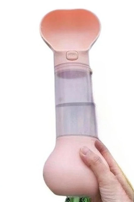Portable Dog Water Bottle with Poop Bag Holder Crossbody Pet Travel Cup Large Capacity
