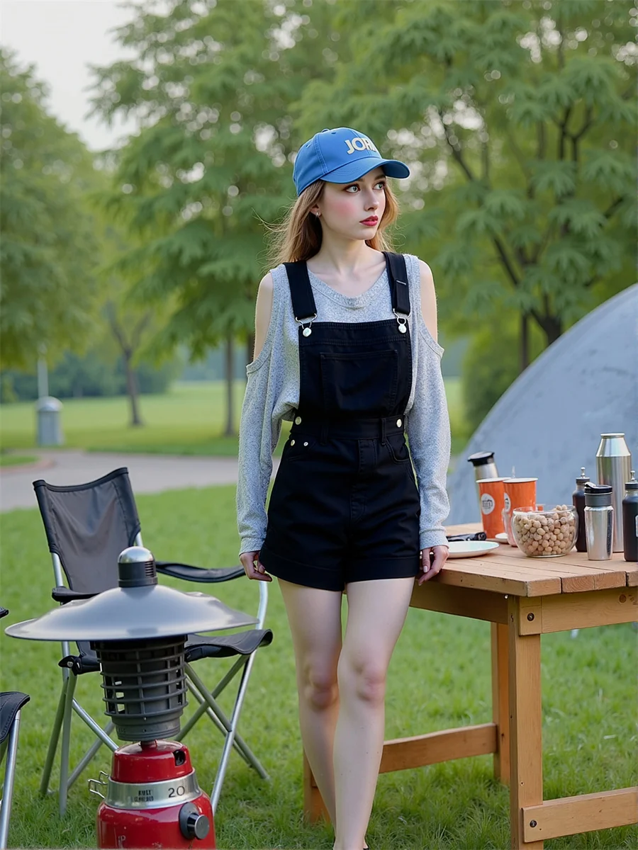 

Джинсовые винтажные комбинезоны 2025 г. Женские комбинезоны с высокой талией. Элегантная женская одежда. Тенденция летнего фестиваля. Простые мешковатые милые формы.