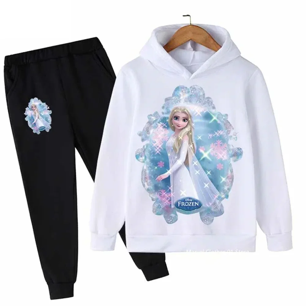 Spring Autumn Girls Frozen Hoodie Set Kids Santa Claus Clothes Casual Boys Suit Children Suit Hoodies and Pants 2pcs