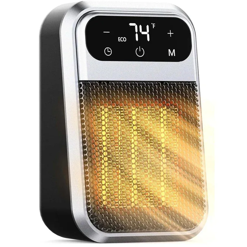 

Fast Heating Plug-in Wall Mounted Heater Touch Screen Remote Timer Overheat Digital Display Portable Bathroom Fan Heater