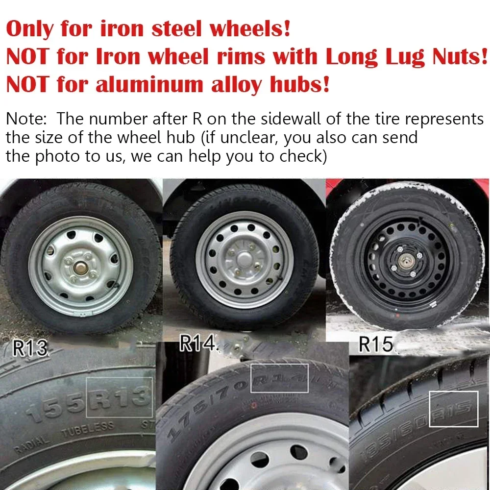 4pcs/set Universal Car Iron Steel Wheel Hubcaps Trim Car Replacement for R14 R15 R16 Tires Wheel Cover Caps for Iron Steel Wheel