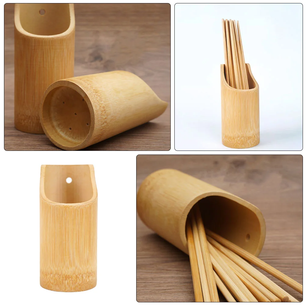 Bamboo Dinnerware Cutlery Organizer Chopsticks Draining Holder Bamboo Utensil Holder