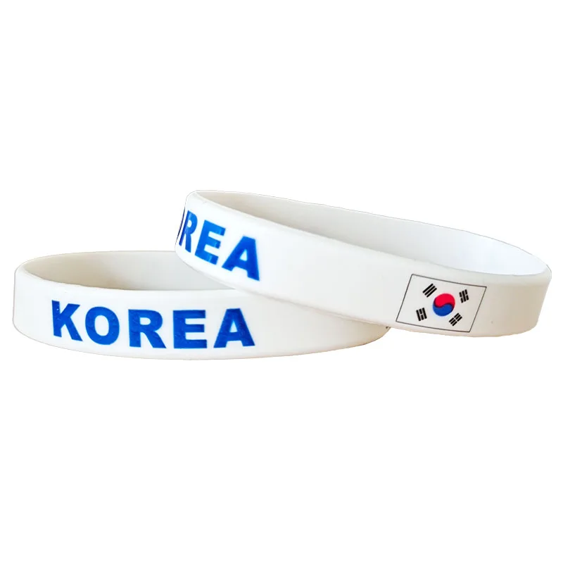 1PC South Korea Football Sports Silicone Wristband Soccer Fans National Flag Jack Rubber Bracelets&Bangles Gifts SH237