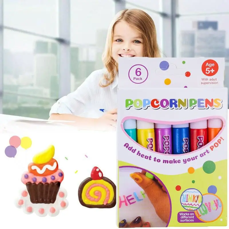 DIY Bubble Popcorn Drawing Pen Handmade Cotton Pen 3D Printable Painting Magic Puffy Pens For Kids Gift For Birthday image 3