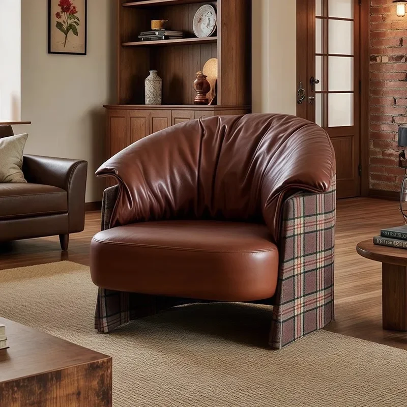 

Single sofa chair living room household small apartment French antique lazy leisure chair