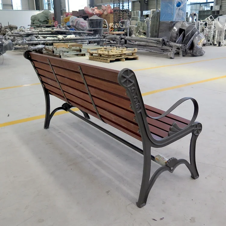 Hofstuhl, Terrasse, gebrauchte Parkbänke, Bank für Garten, Druckguss-Aluminiumbank, Metall, Outdoor, Park, Freizeit, Gartenmöbel