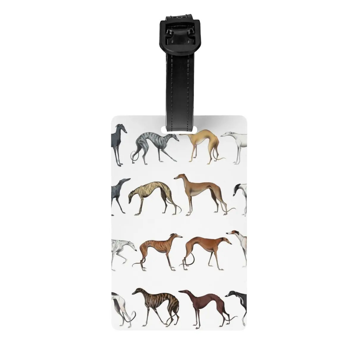 Custom Schattige Whippet Zijhond Bagagelabel Voor Koffers Mode Windhond Bagagelabels Privacy Cover Id Label