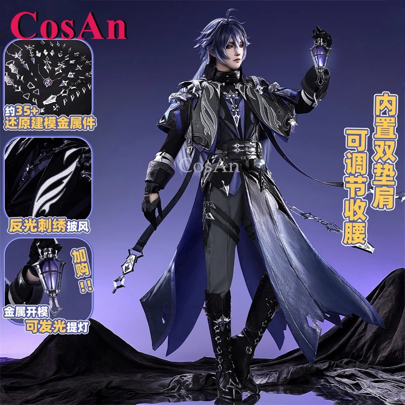 CosAn Genshin Impact Kyryll Chudomirovich Flins Cosplay Costumes Fashion Handsome Combat Uniforms Halloween Role Play Clothing