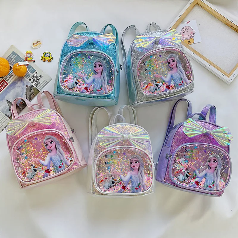 Mochila de princesa transparente con lazo para niños y niñas, bolso escolar pequeño de moda, novedad de verano, 2023