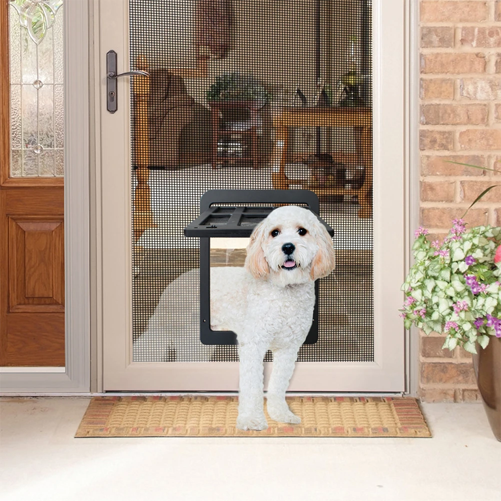 

Pet Door Opening Indoor Dog Gates Anti mosquito Black Abs Sliding Screen Door Cats Dogs Easy Install Durable Large Size Fits