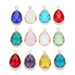 6pcs/Lot Teardrop Crystal Glass Pendants For DIY Making Charm Hanging Earing Necklace Ornaments Decoration