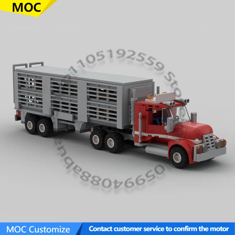 

382 PCS Transport Car Transport Cattle Hauler MOC Customize Modular Building Block Creative Design DIY Holiday Toy Gifts