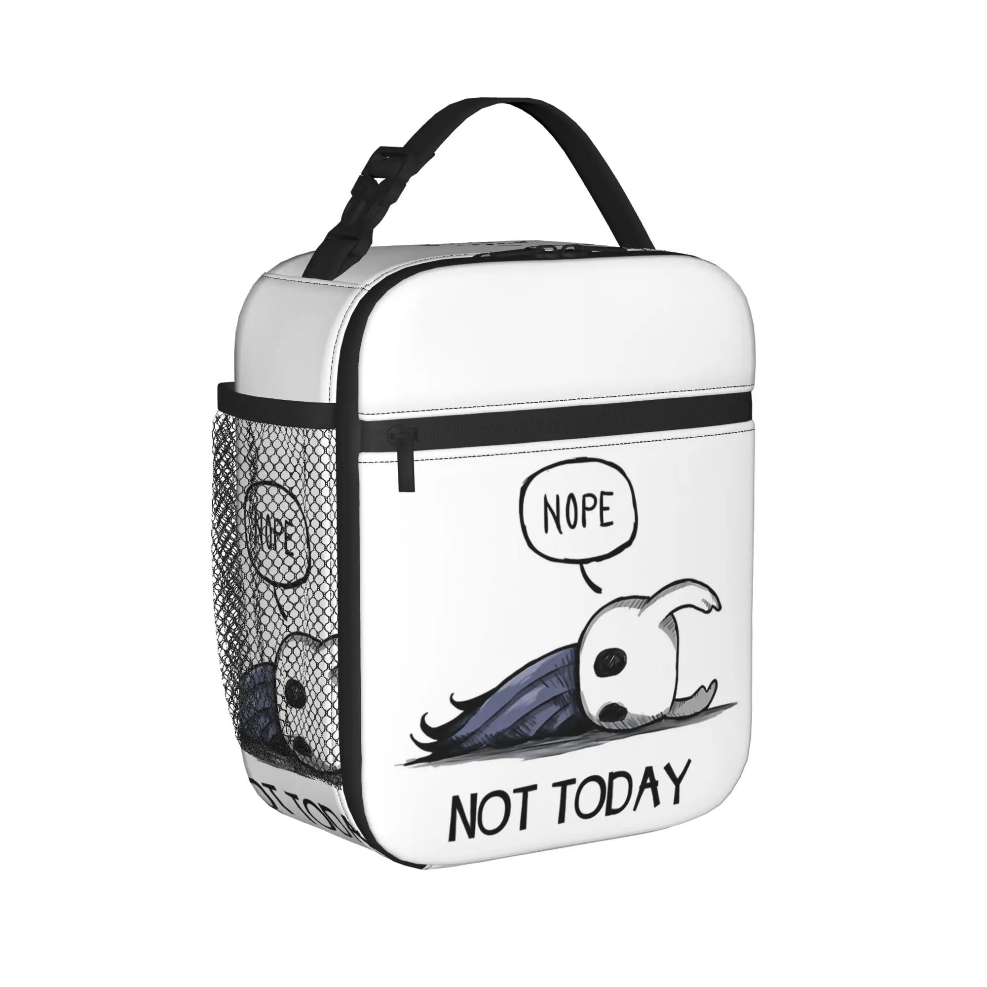 Hollow Knight Nope Not Today Thermal Insulated Lunch Bag for Work  Portable Food Bag Container Cooler Thermal Lunch Boxes